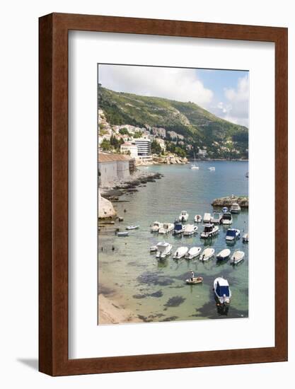 Croatia, Dubrovnik. View of marina and coastline from old city wall.-Trish Drury-Framed Photographic Print