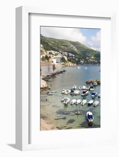 Croatia, Dubrovnik. View of marina and coastline from old city wall.-Trish Drury-Framed Photographic Print