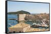 Croatia, Dubrovnik. Walled city old town and marina. St. John Fortress-Trish Drury-Framed Stretched Canvas