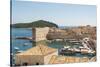 Croatia, Dubrovnik. Walled city old town and marina. St. John Fortress-Trish Drury-Stretched Canvas