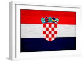 Croatia Flag Design with Wood Patterning - Flags of the World Series-Philippe Hugonnard-Framed Premium Giclee Print