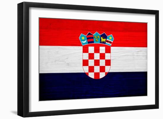 Croatia Flag Design with Wood Patterning - Flags of the World Series-Philippe Hugonnard-Framed Art Print