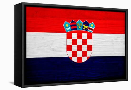 Croatia Flag Design with Wood Patterning - Flags of the World Series-Philippe Hugonnard-Framed Stretched Canvas