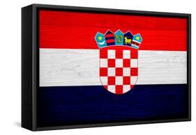 Croatia Flag Design with Wood Patterning - Flags of the World Series-Philippe Hugonnard-Framed Stretched Canvas