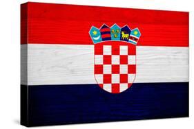 Croatia Flag Design with Wood Patterning - Flags of the World Series-Philippe Hugonnard-Stretched Canvas