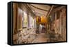 Croatia, Istria, Adriatic Coast, Rovinj, Art Gallery in Old Town Lane in the Evening-Udo Siebig-Framed Stretched Canvas