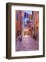 Croatia, Istria, Adriatic Coast, Rovinj, Old Town Lane in the Evening-Udo Siebig-Framed Photographic Print