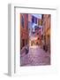 Croatia, Istria, Adriatic Coast, Rovinj, Old Town Lane in the Evening-Udo Siebig-Framed Photographic Print