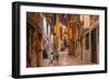 Croatia, Istria, Adriatic Coast, Rovinj, Old Town Lane in the Evening-Udo Siebig-Framed Photographic Print