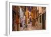 Croatia, Istria, Adriatic Coast, Rovinj, Old Town Lane in the Evening-Udo Siebig-Framed Photographic Print