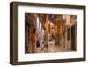 Croatia, Istria, Adriatic Coast, Rovinj, Old Town Lane in the Evening-Udo Siebig-Framed Photographic Print