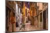 Croatia, Istria, Adriatic Coast, Rovinj, Old Town Lane in the Evening-Udo Siebig-Mounted Photographic Print