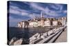 Croatia, Istria, Adriatic Coast, Rovinj, South View of the Old Town with Church Sv. Eufemija-Udo Siebig-Stretched Canvas
