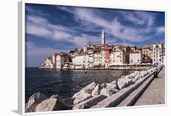 Croatia, Istria, Adriatic Coast, Rovinj, South View of the Old Town with Church Sv. Eufemija-Udo Siebig-Framed Photographic Print