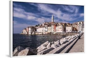 Croatia, Istria, Adriatic Coast, Rovinj, South View of the Old Town with Church Sv. Eufemija-Udo Siebig-Framed Photographic Print
