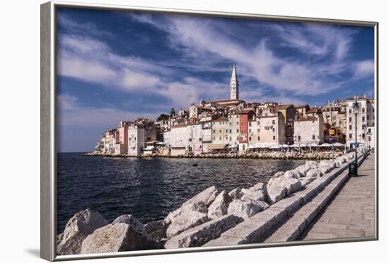 Croatia, Istria, Adriatic Coast, Rovinj, South View of the Old Town with Church Sv. Eufemija-Udo Siebig-Framed Photographic Print