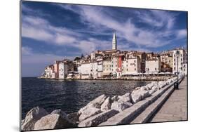 Croatia, Istria, Adriatic Coast, Rovinj, South View of the Old Town with Church Sv. Eufemija-Udo Siebig-Mounted Photographic Print