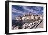 Croatia, Istria, Adriatic Coast, Rovinj, South View of the Old Town with Church Sv. Eufemija-Udo Siebig-Framed Photographic Print