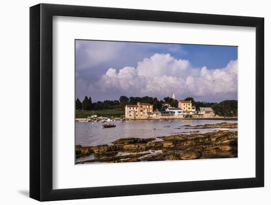 Croatia, Istria, Adriatic Coast, Umag, Village Savudrija, View of the Town in the Evening Light-Udo Siebig-Framed Photographic Print