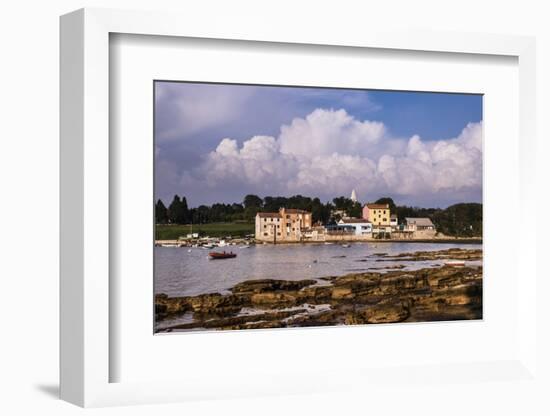 Croatia, Istria, Adriatic Coast, Umag, Village Savudrija, View of the Town in the Evening Light-Udo Siebig-Framed Photographic Print