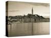 Croatia, Istria, Rovinj, Rovinj Town View with the Cathedral of St. Euphemia-Walter Bibikow-Stretched Canvas