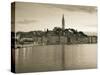 Croatia, Istria, Rovinj, Rovinj Town View with the Cathedral of St. Euphemia-Walter Bibikow-Stretched Canvas