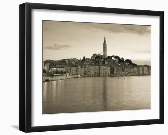 Croatia, Istria, Rovinj, Rovinj Town View with the Cathedral of St. Euphemia-Walter Bibikow-Framed Photographic Print