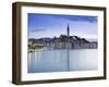 Croatia, Istria, Rovinj, Rovinj Town View with the Cathedral of St. Euphemia-Walter Bibikow-Framed Photographic Print