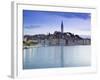 Croatia, Istria, Rovinj, Rovinj Town View with the Cathedral of St. Euphemia-Walter Bibikow-Framed Photographic Print