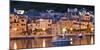 Croatia, Kvarner Gulf, Krk (Island), City of Baska, Night, Lighting, Harbour-Rainer Mirau-Mounted Premium Photographic Print