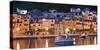 Croatia, Kvarner Gulf, Krk (Island), City of Baska, Night, Lighting, Harbour-Rainer Mirau-Stretched Canvas