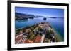 Croatia, Old Town with Cathedral in Front of Velebit Mountain-Udo Siebig-Framed Photographic Print