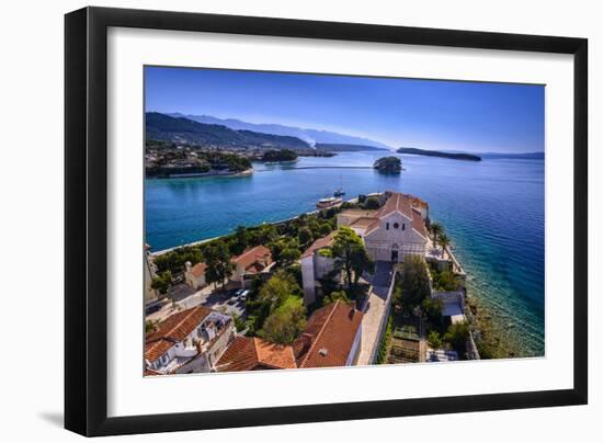 Croatia, Old Town with Cathedral in Front of Velebit Mountain-Udo Siebig-Framed Photographic Print