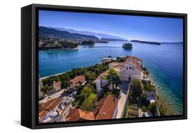 Croatia, Old Town with Cathedral in Front of Velebit Mountain-Udo Siebig-Framed Stretched Canvas