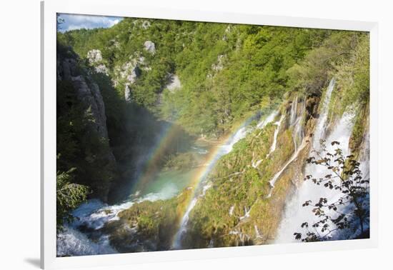 Croatia, Plitvice National Park. Double rainbow lower falls.-Trish Drury-Framed Photographic Print