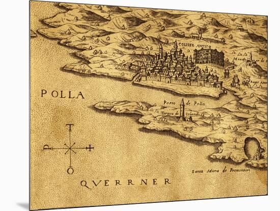 Croatia, Pula, View of the Town, Circa 1730-null-Mounted Giclee Print