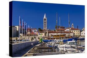 Croatia, Rab Rab, Marina with Altstadt-Udo Siebig-Stretched Canvas