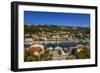 Croatia, Rab Rab Town, Kristofora Square with Boat Harbor in Front of Kamenjak-Udo Siebig-Framed Photographic Print