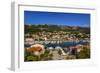 Croatia, Rab Rab Town, Kristofora Square with Boat Harbor in Front of Kamenjak-Udo Siebig-Framed Photographic Print