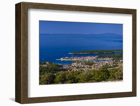 Croatia, Rab Rab Town, Old Town with Harbor and Peninsula Frkanj-Udo Siebig-Framed Photographic Print