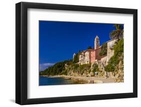 Croatia, Rab Rab Town, Promenade with Monastery Sveti Andrija-Udo Siebig-Framed Photographic Print