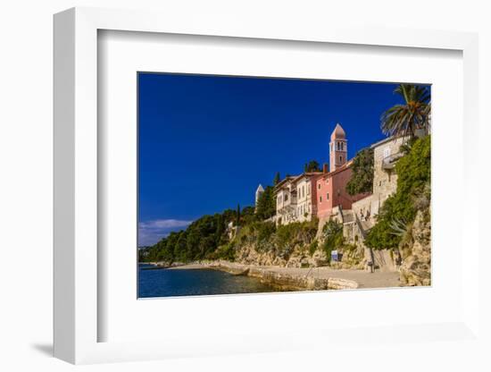 Croatia, Rab Rab Town, Promenade with Monastery Sveti Andrija-Udo Siebig-Framed Photographic Print