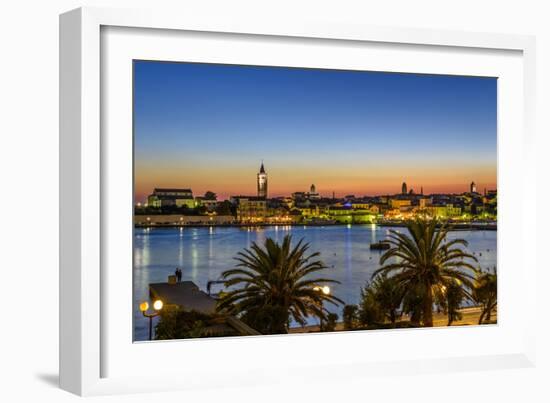 Croatia, Rab Rab Town, View from Banjol, Hotel Padova, Evening Mood-Udo Siebig-Framed Photographic Print