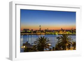 Croatia, Rab Rab Town, View from Banjol, Hotel Padova, Evening Mood-Udo Siebig-Framed Photographic Print