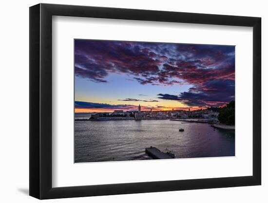 Croatia, Rab Rab Town, View from Banjol, Hotel Padova, Sunset-Udo Siebig-Framed Photographic Print