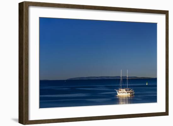 Croatia, Rab View Westwards to Island Losinj with Motor Glider, View from Banjol-Udo Siebig-Framed Photographic Print