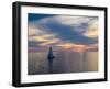 Croatia, Rovinj, Istria. Sailing boat on the Adriatic Sea outside the harbor of Rovinj at sunset.-Julie Eggers-Framed Photographic Print