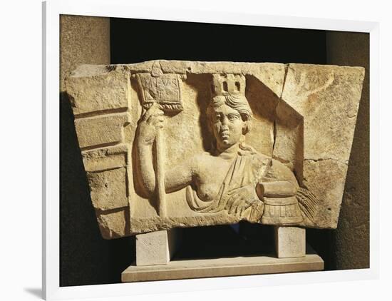 Croatia, Salona, Solin, Cesarean Door of Salona, Detail of Bas-Relief with the Tyche of Solona-null-Framed Giclee Print