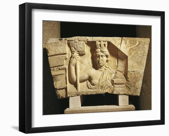 Croatia, Salona, Solin, Cesarean Door of Salona, Detail of Bas-Relief with the Tyche of Solona-null-Framed Giclee Print