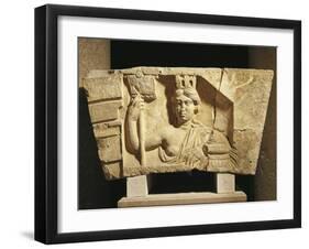 Croatia, Salona, Solin, Cesarean Door of Salona, Detail of Bas-Relief with the Tyche of Solona-null-Framed Giclee Print